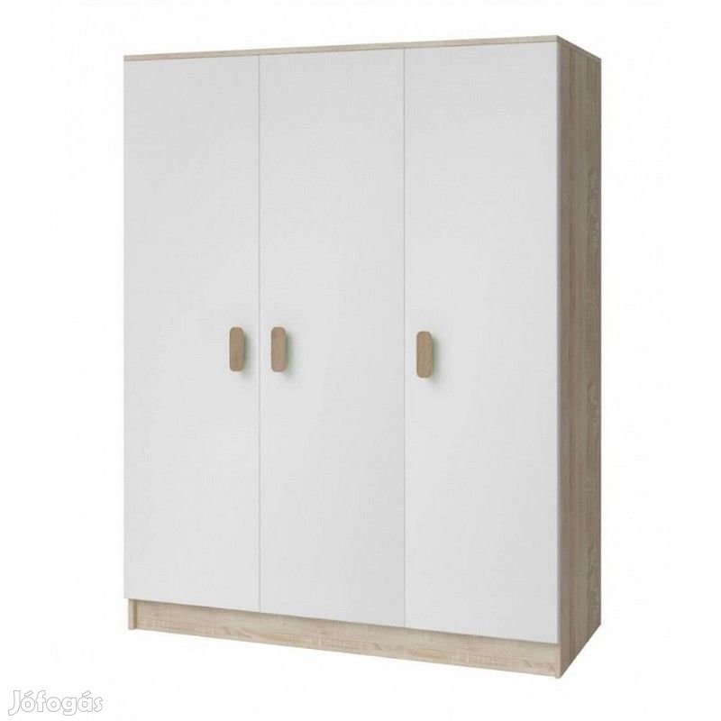 Smyk 19 3 ajtós Gardróbszekrény sonoma - fehér- Választható színes fo