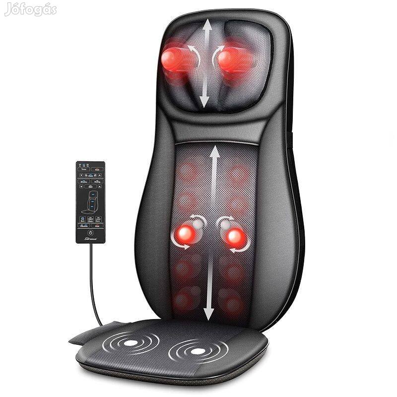 Snailax masszázsülés, shiatsu masszázshoz, fűtéssel, 42W, 220-240V