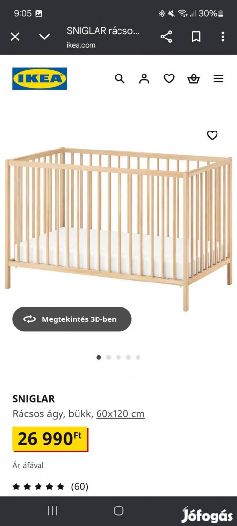 Sniglar  rácsos ágy 