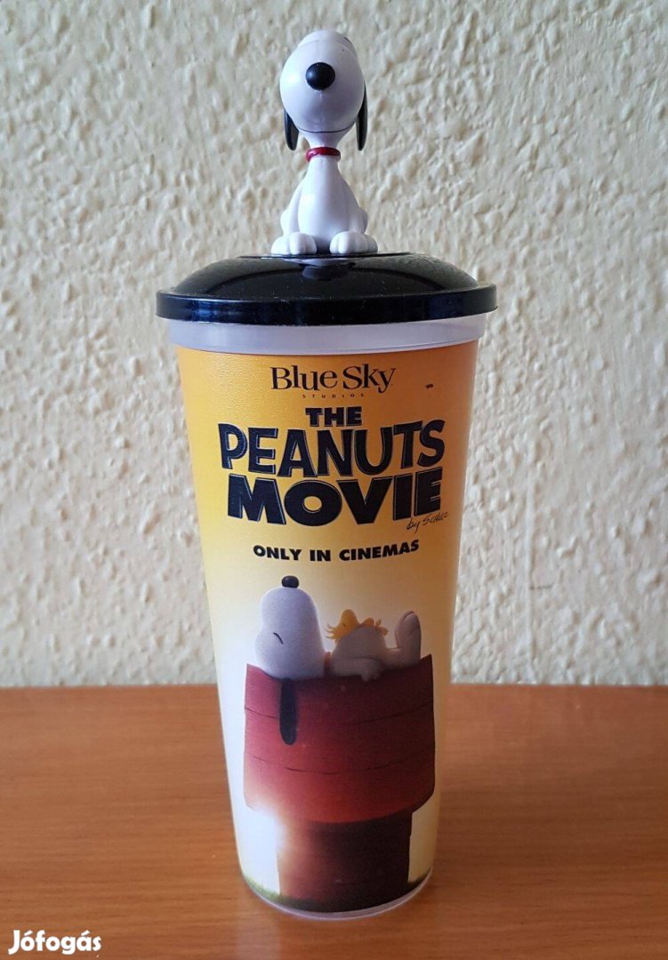 Snoopy műanyag mozis pohár + figura