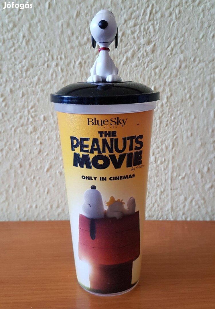 Snoopy műanyag mozis pohár levehető figurával