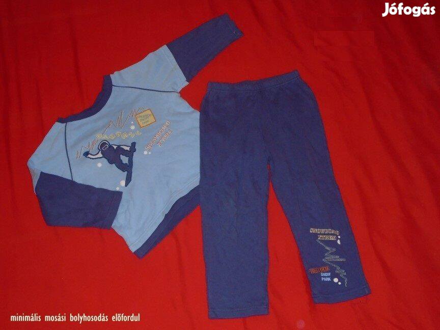 Snowboard mintás pizsama felső + nadrág 3-4 évesre (méret 104)
