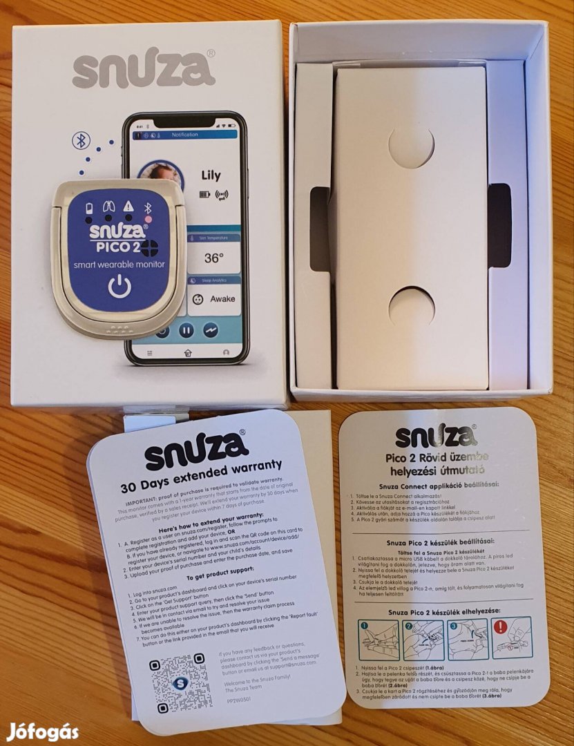Snuza pico2 pelenkára csiptethető légzésfigyelő