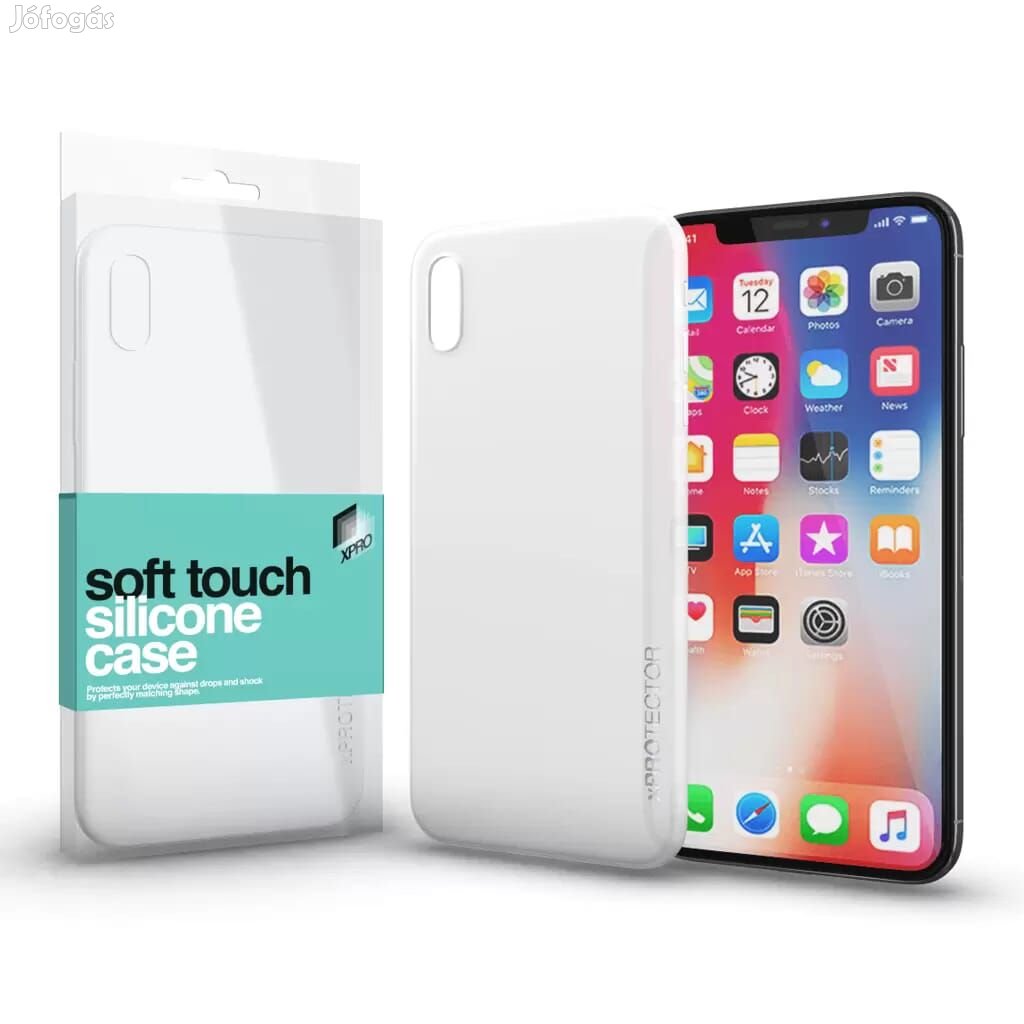 Soft Touch Silicone Case fehér Apple iPhone X készülékhez
