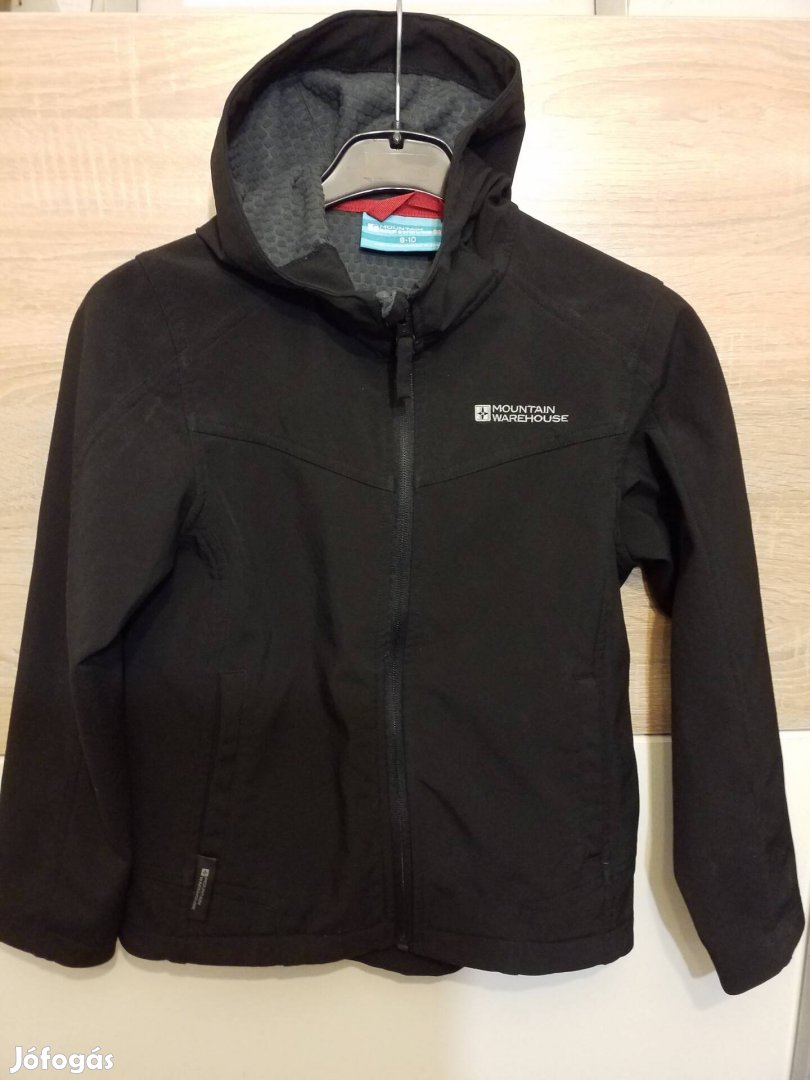 Softshell fekete vízálló kapucnis kabát dzseki 9-10 éves méret