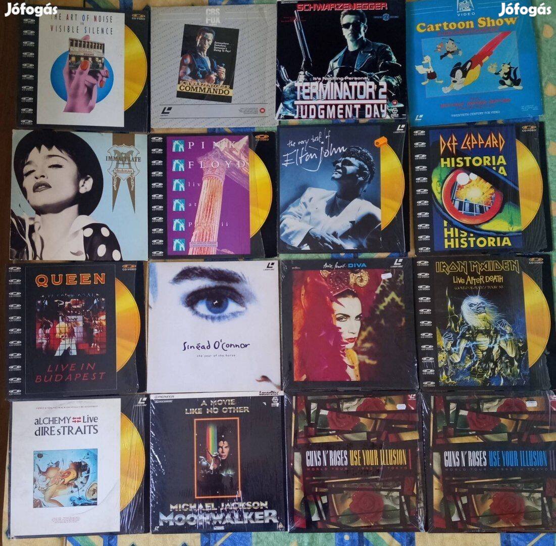 Sok Laser Disc, laserdisc, gyűjtőknek, Elton John, Madonna,