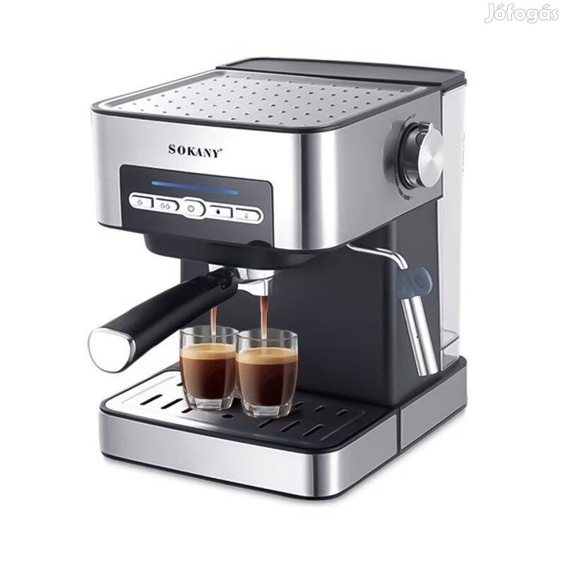 Sokany SK-6862 eszpresszógép, 850W, 15bar, 1,6 lit - rozsdamentes acél