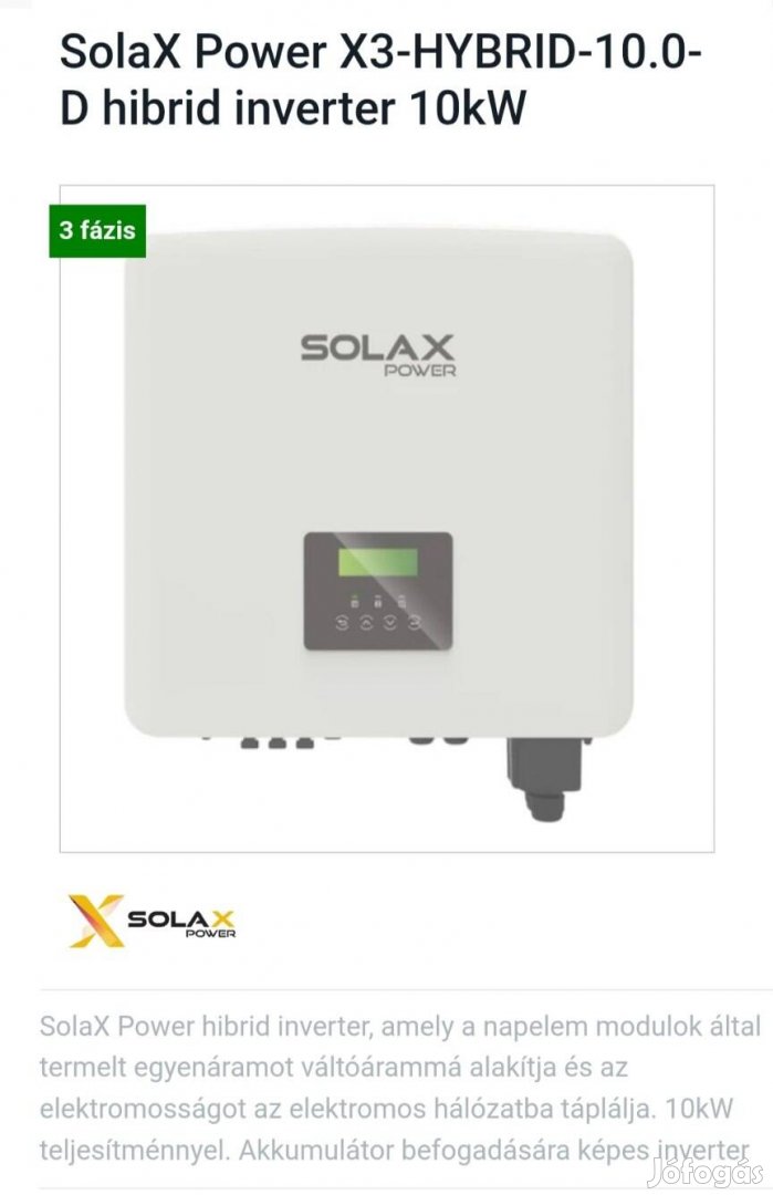 Solax X3 Hybrid 10.0D inverter