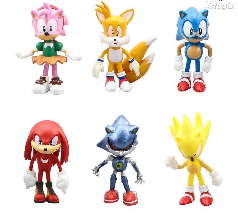 Sonic műanyag figura szett 6 db Tortadísz Új Készleten számlával