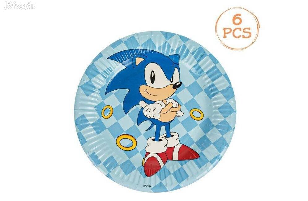 Sonic parti tányér 18 cm - 6 db