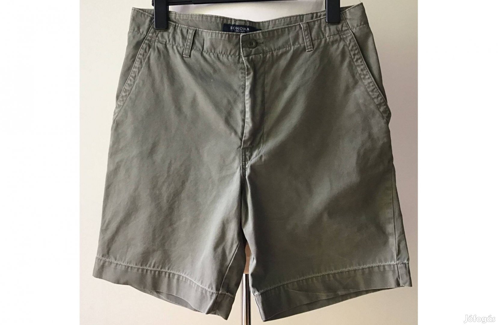 Sonoma- férfi rövidnadrág, short, khaki zöld -36-os 84 cm