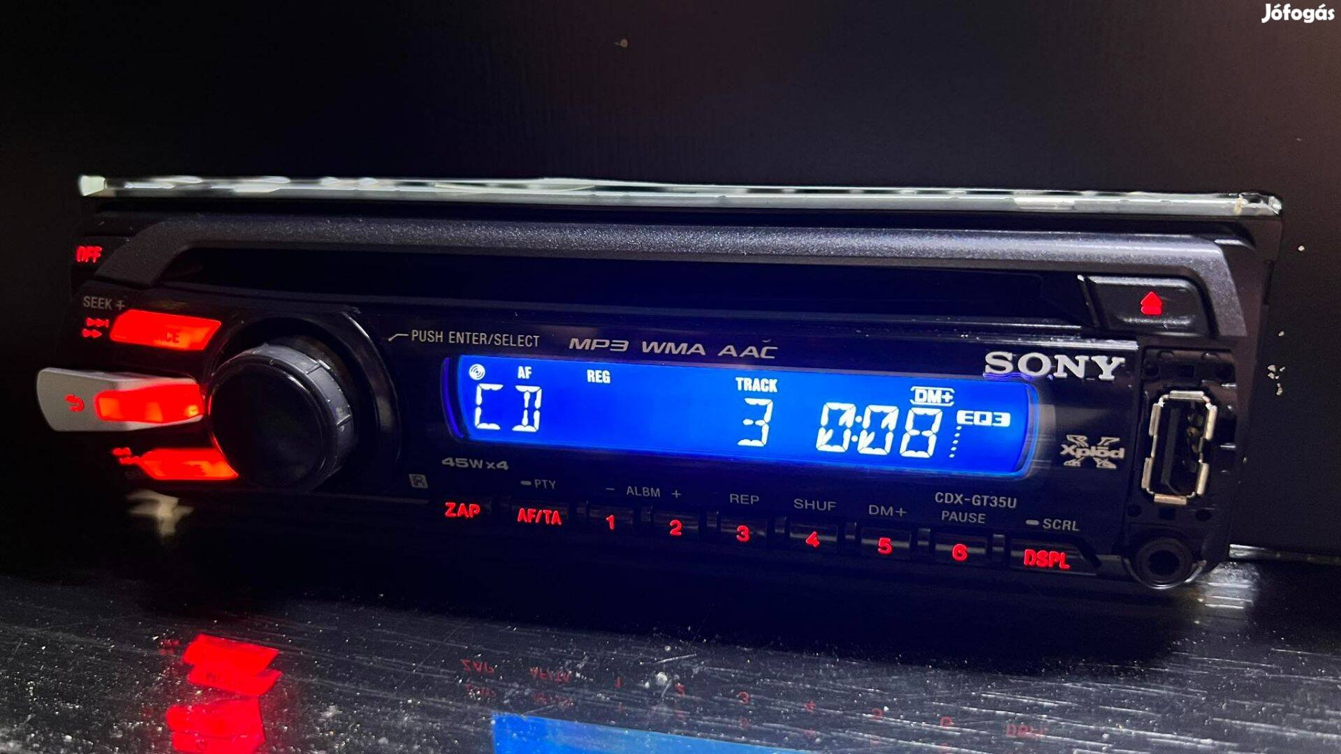 Sony 4x45W autó autós fejegység CD lejátszó MP3 usb FM rádió Usb