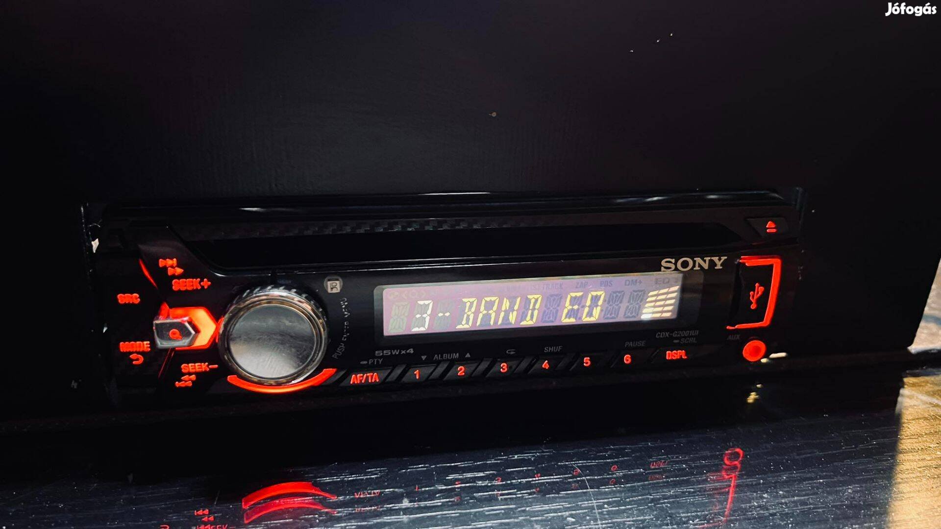 Sony 4x55W autó autós fejegység, mp3 lejátszó, FM Rádió, usb aux cd