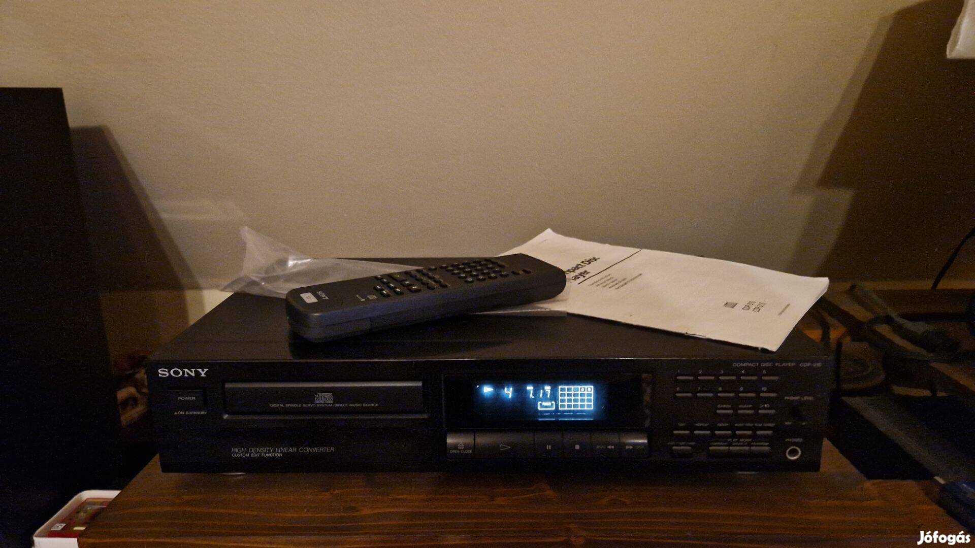 Sony CDP 215 CD lemezjátszó extra sony távval leírással