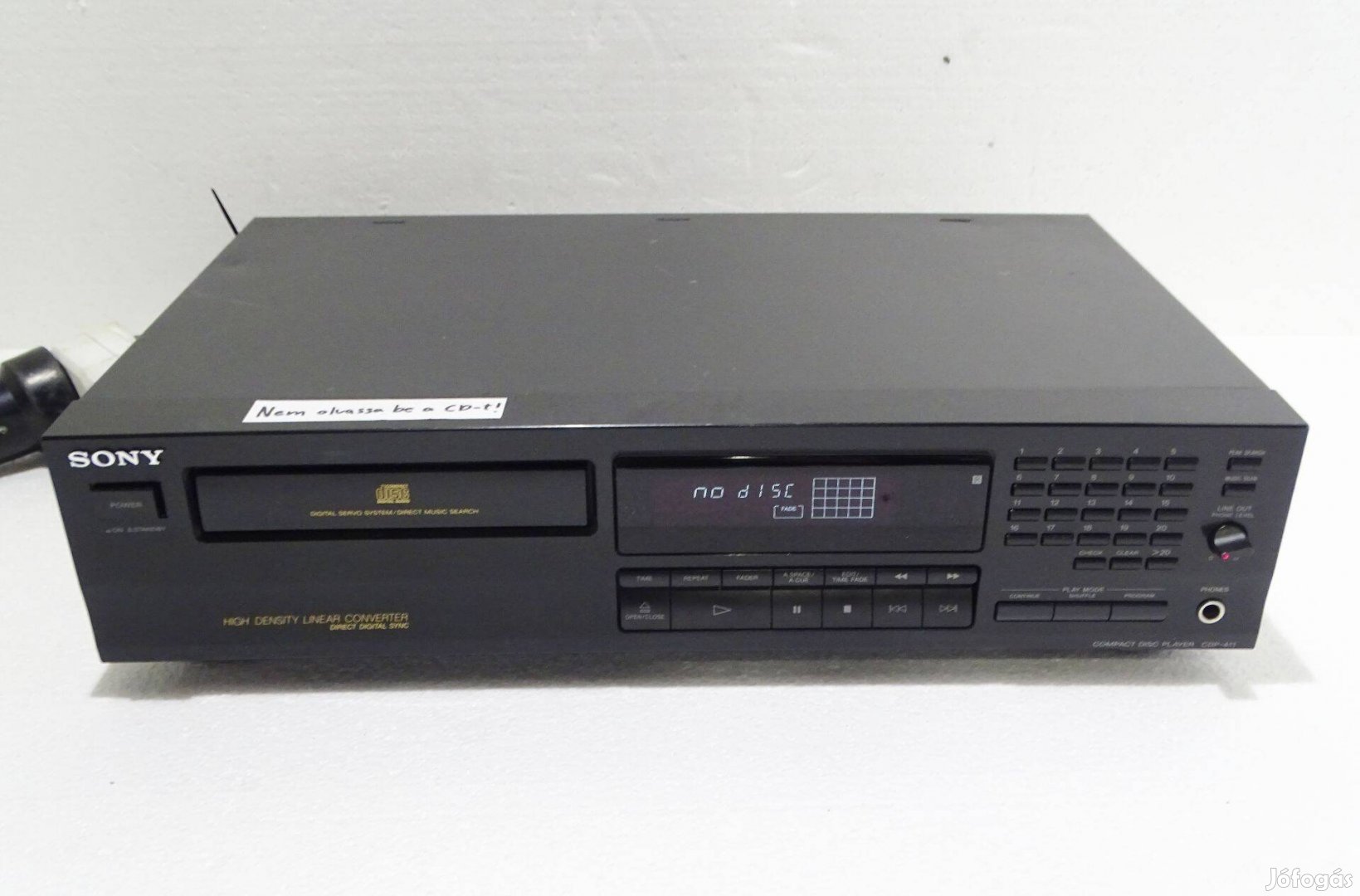 Sony CDP-411 Disc Player CD lejátszó Hibás