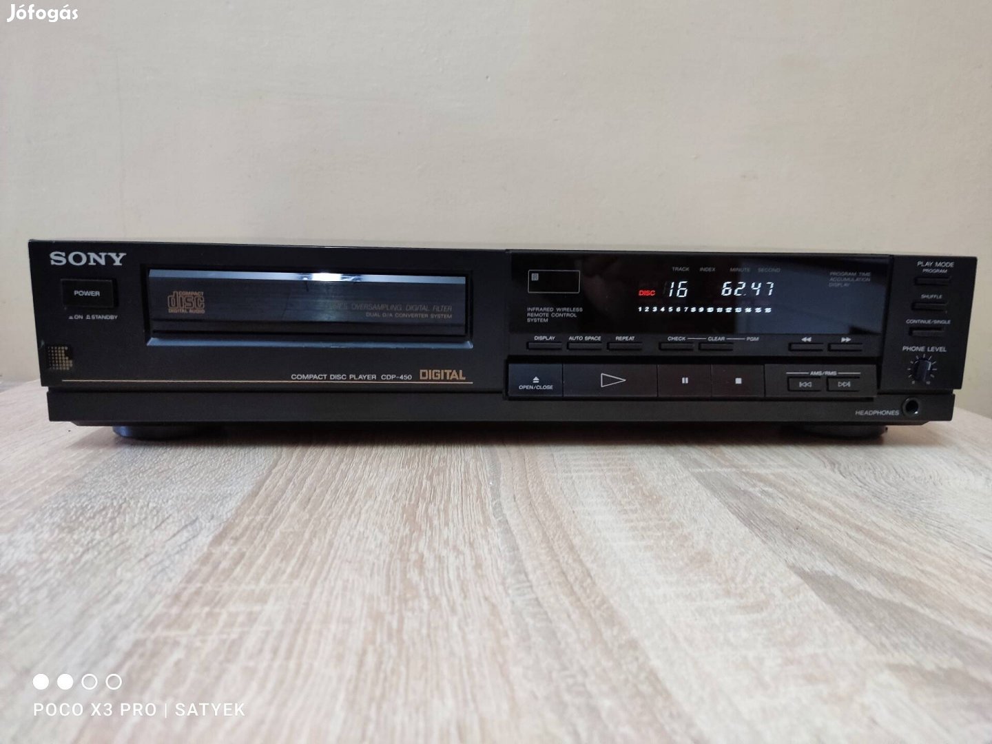 Sony CDP-450  hifi cd lejátszó deck (1988)!