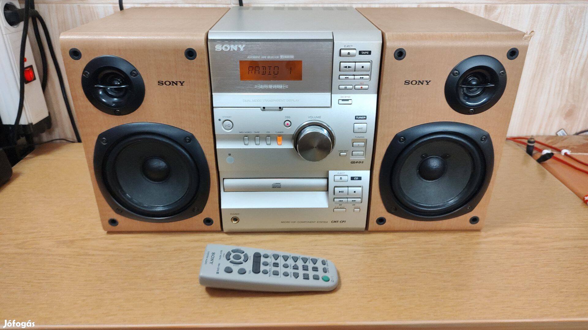 Sony CMT-CP1 jó hangú, rádiós,hifi torony működő állapotban cd hibával