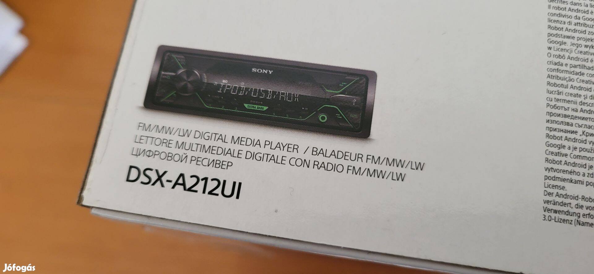 Sony DSX-A212UI Media Receiver autórádió