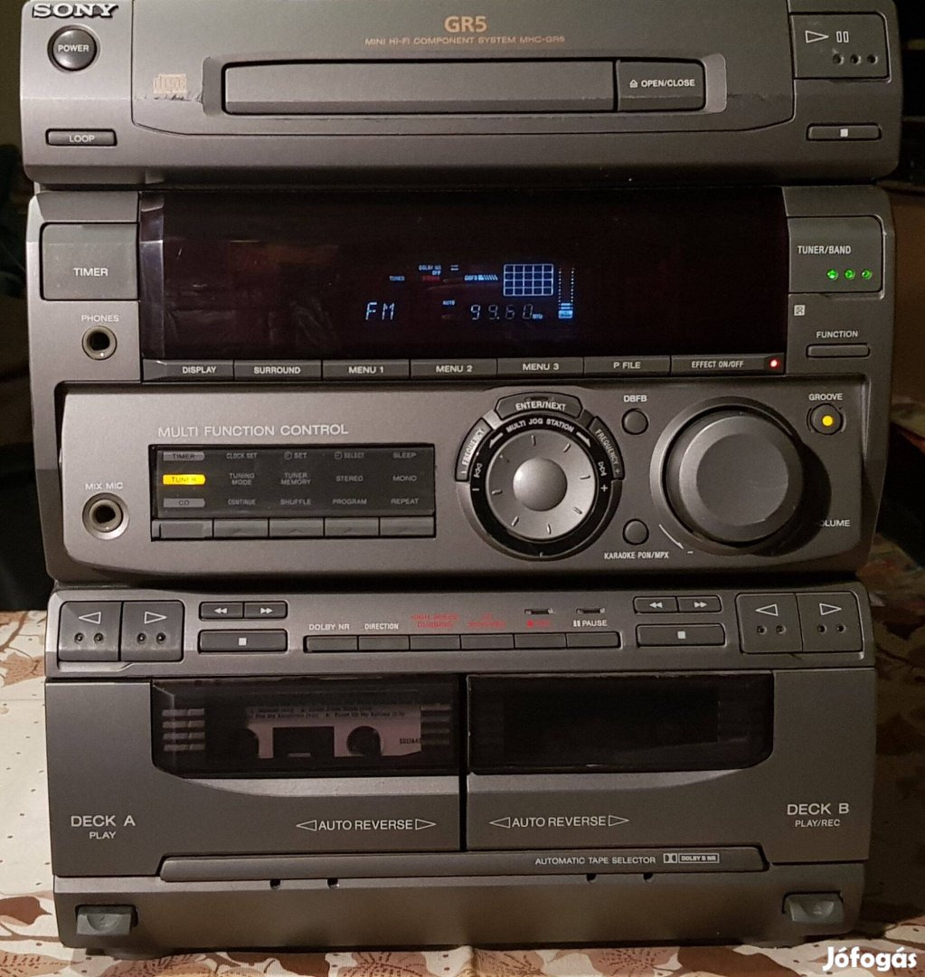 Sony GR5 nagyteljesítményű hifi rádió tuner, cd, deck, aux f4