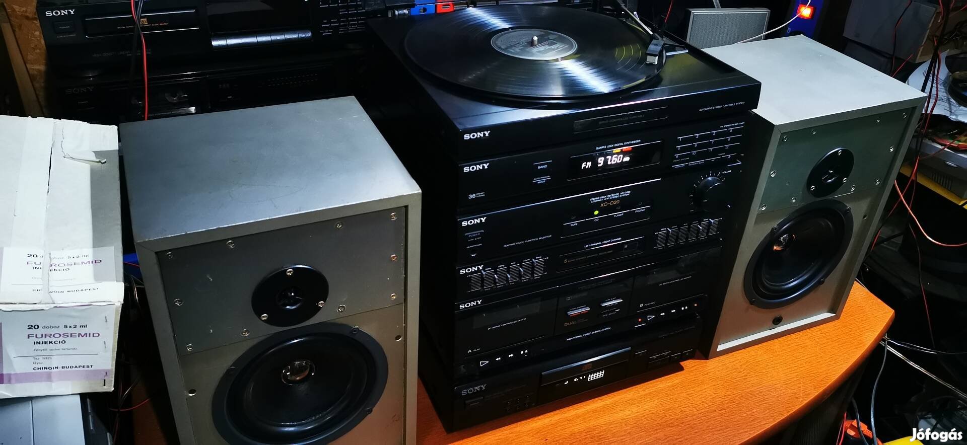 Sony Hifi torony Cd, bakelit, magnó, EQ, tuner mind jó!