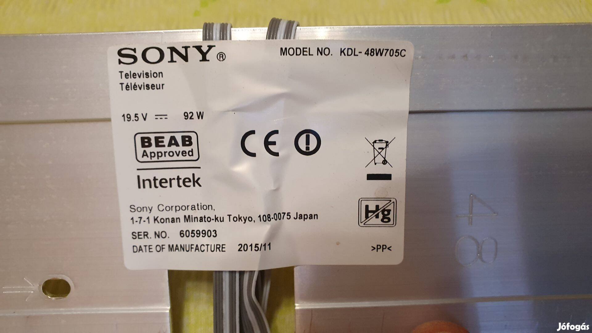 Sony Kdl-48W705C LED tv háttér világítás, 3 villogás,Háttér