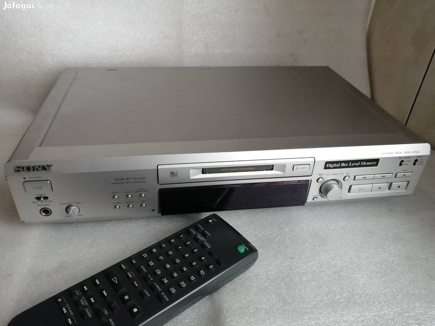 Sony Minidisc recorder távirányítóval 