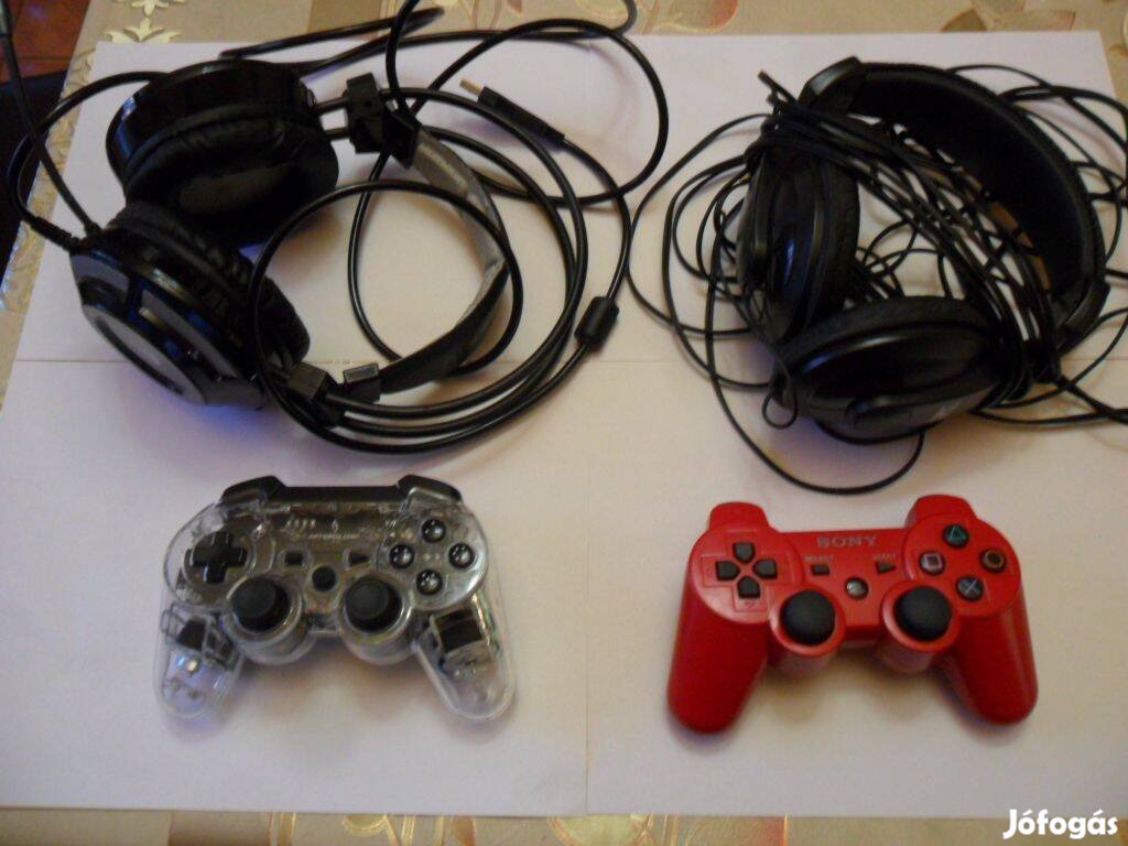 Sony Playstation 3 kontrollerek és Gamer fejhallgató és egyebek