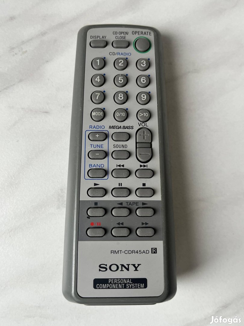 Sony RMT-CDR45Ad audio rendszer távirányító