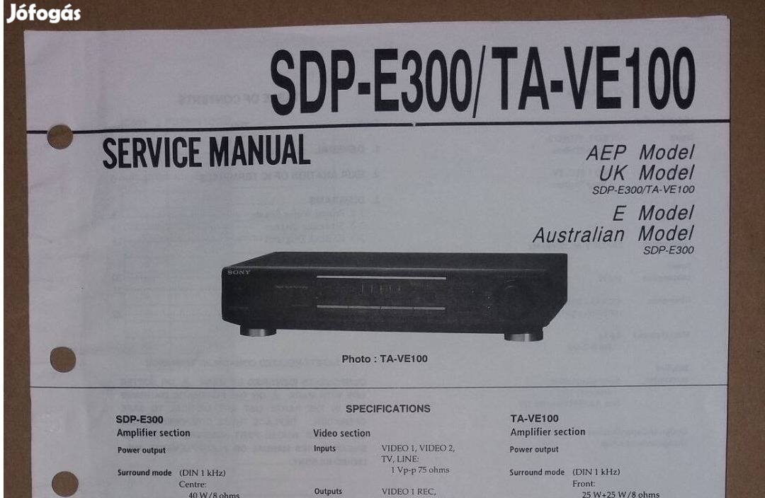 Sony SDP-E300 TA-VE100 eredeti Service manual