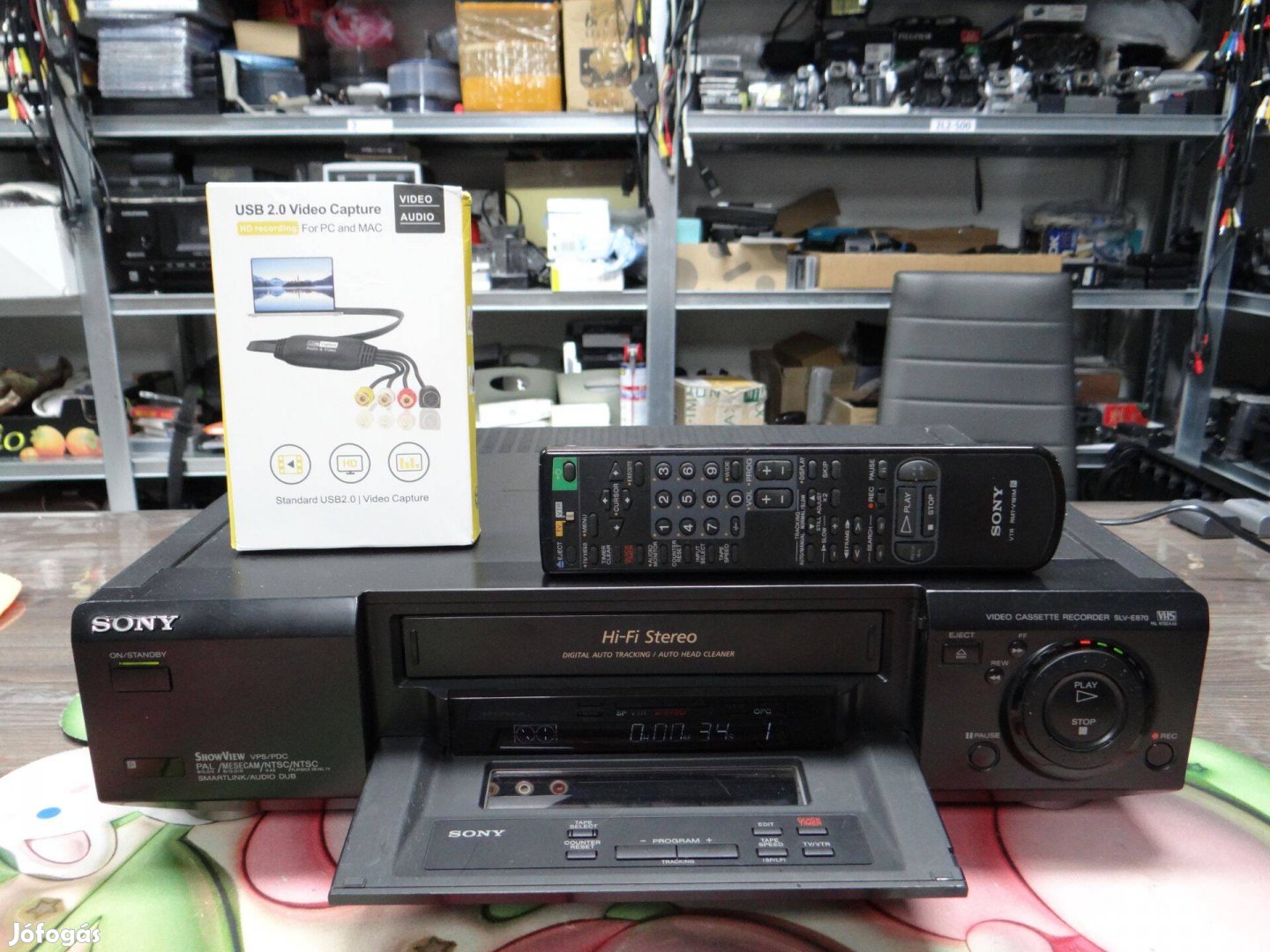 Sony SLV-E870EG HiFi Stereo VHS Recorder digitalizálóval együtt eladó