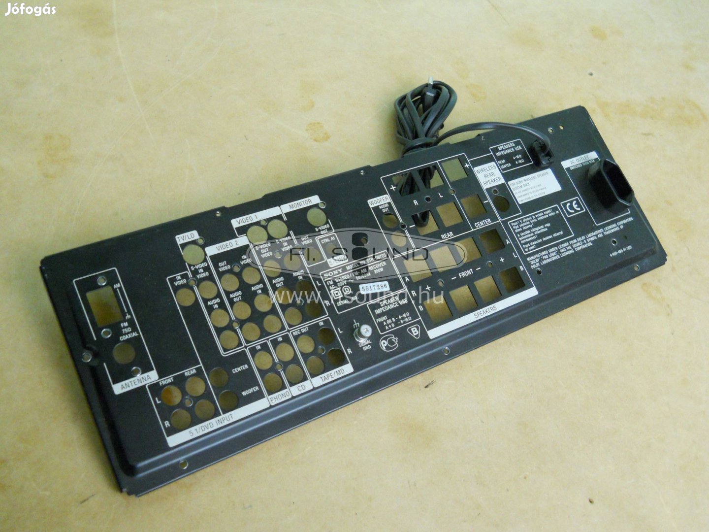 Sony STR-DB725 ,hátlapi burkolati elem