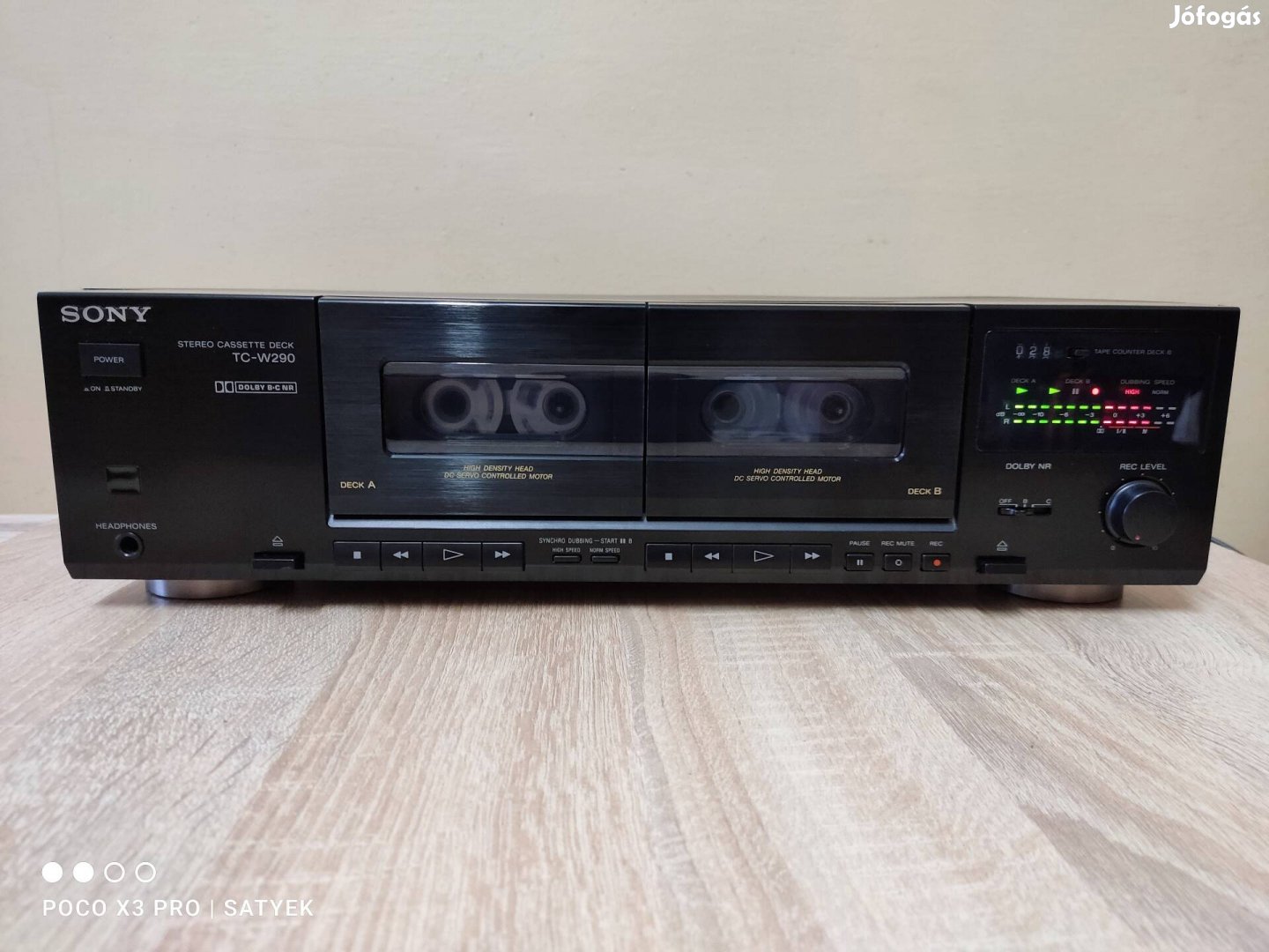 Sony TC-W290 típusú hifi magnó deck 