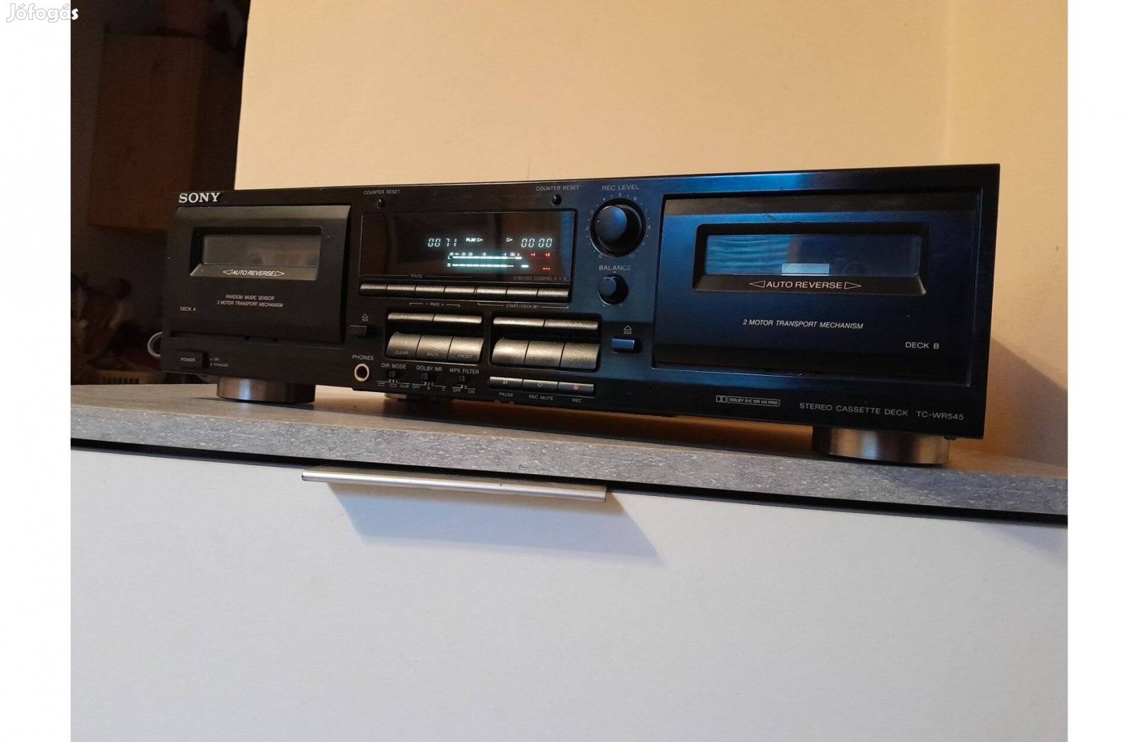 Sony TC-Wr545 kétkazettás magnó deck egyik oldala hibás