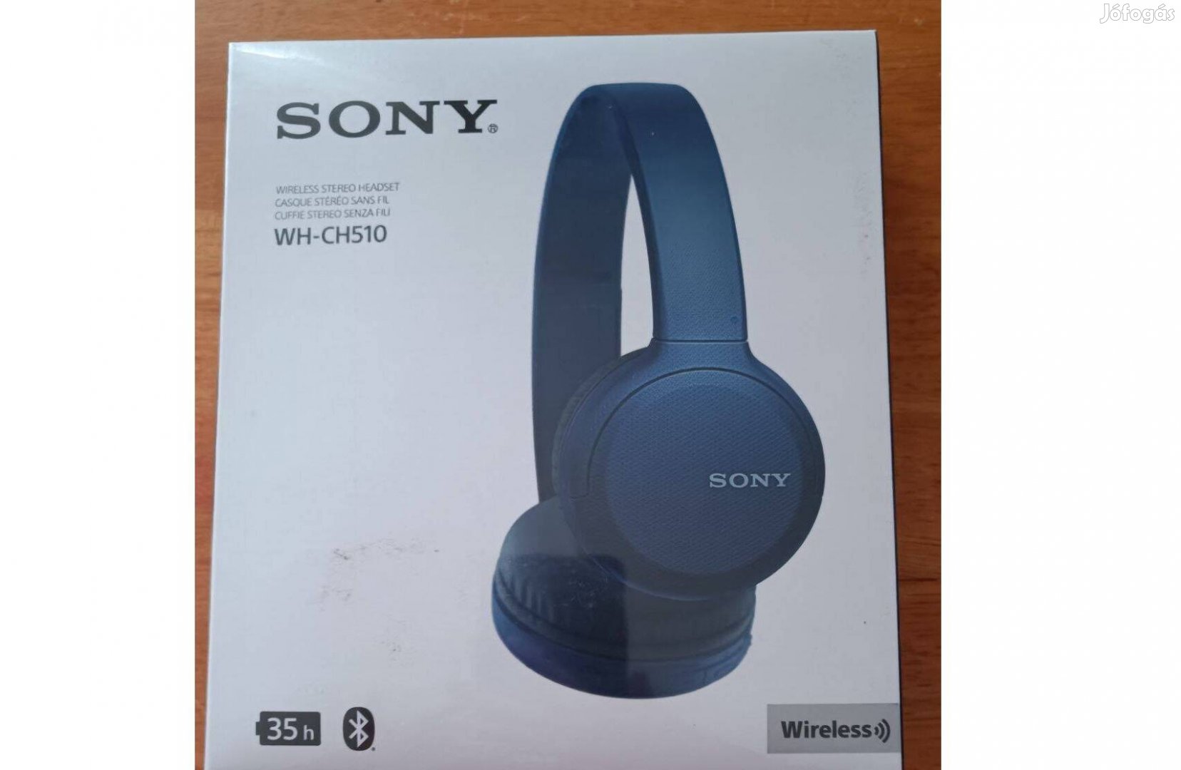 Sony WH-CH510B Vezeték nélküli fejhallgató, kék, új