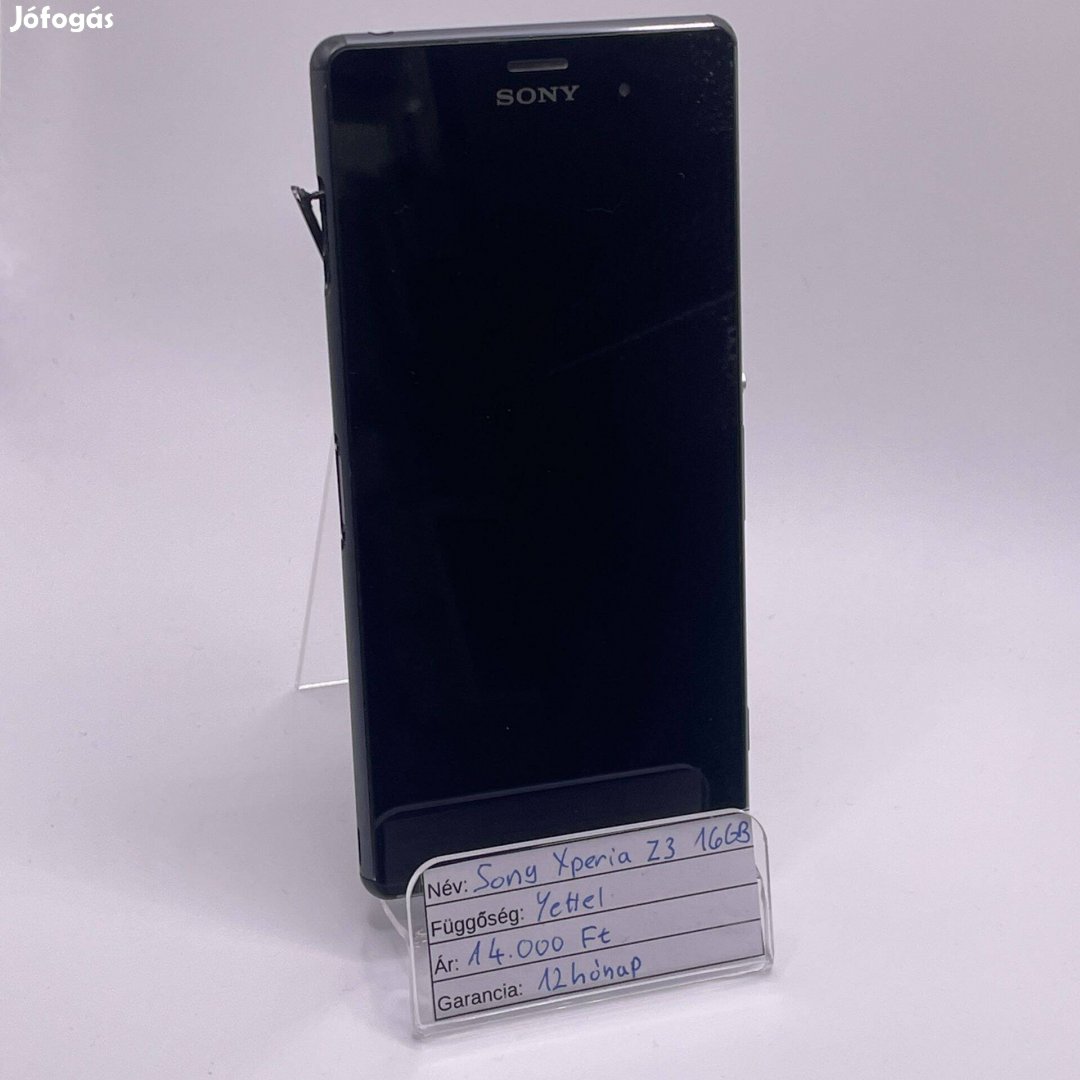 Sony Xperia Z3 16GB Yettel függő 12 hónap garancia!