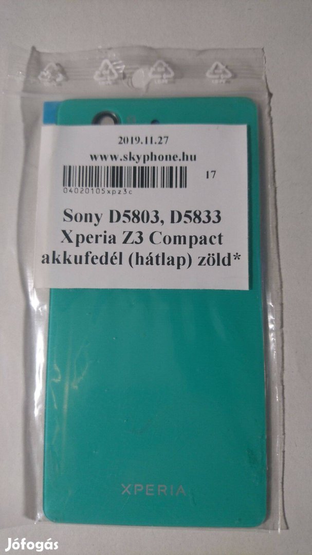Sony Z3 Compact alk., akkufedél, kijelző matrica