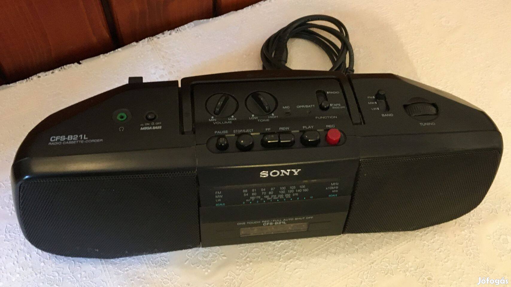 Sony kazettás magnó, hordozható rádiós magnó, kazetofon 4W