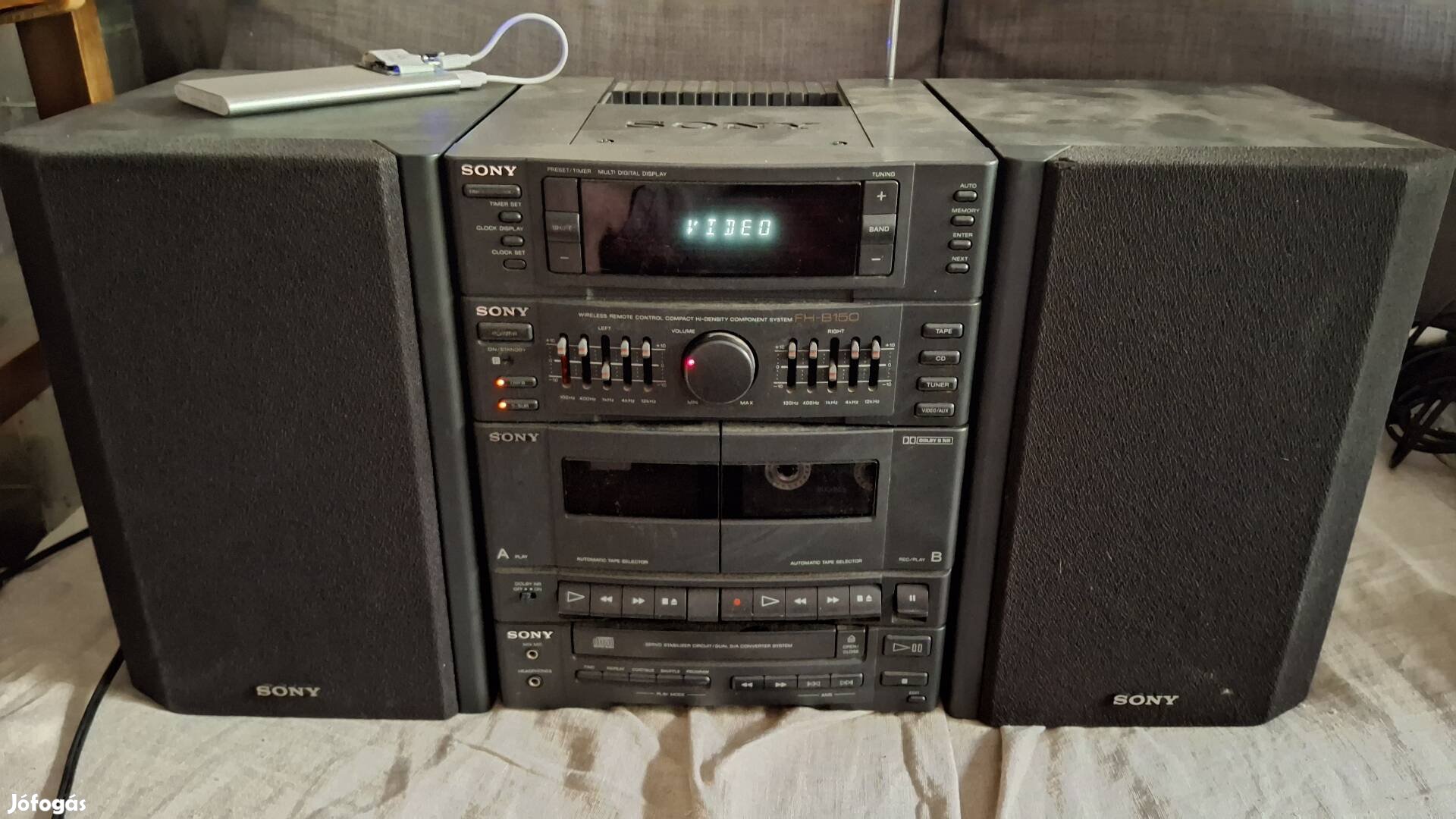 Sony mini hi-fi. Hcd-H150.A rádió és az AUX jó!!!