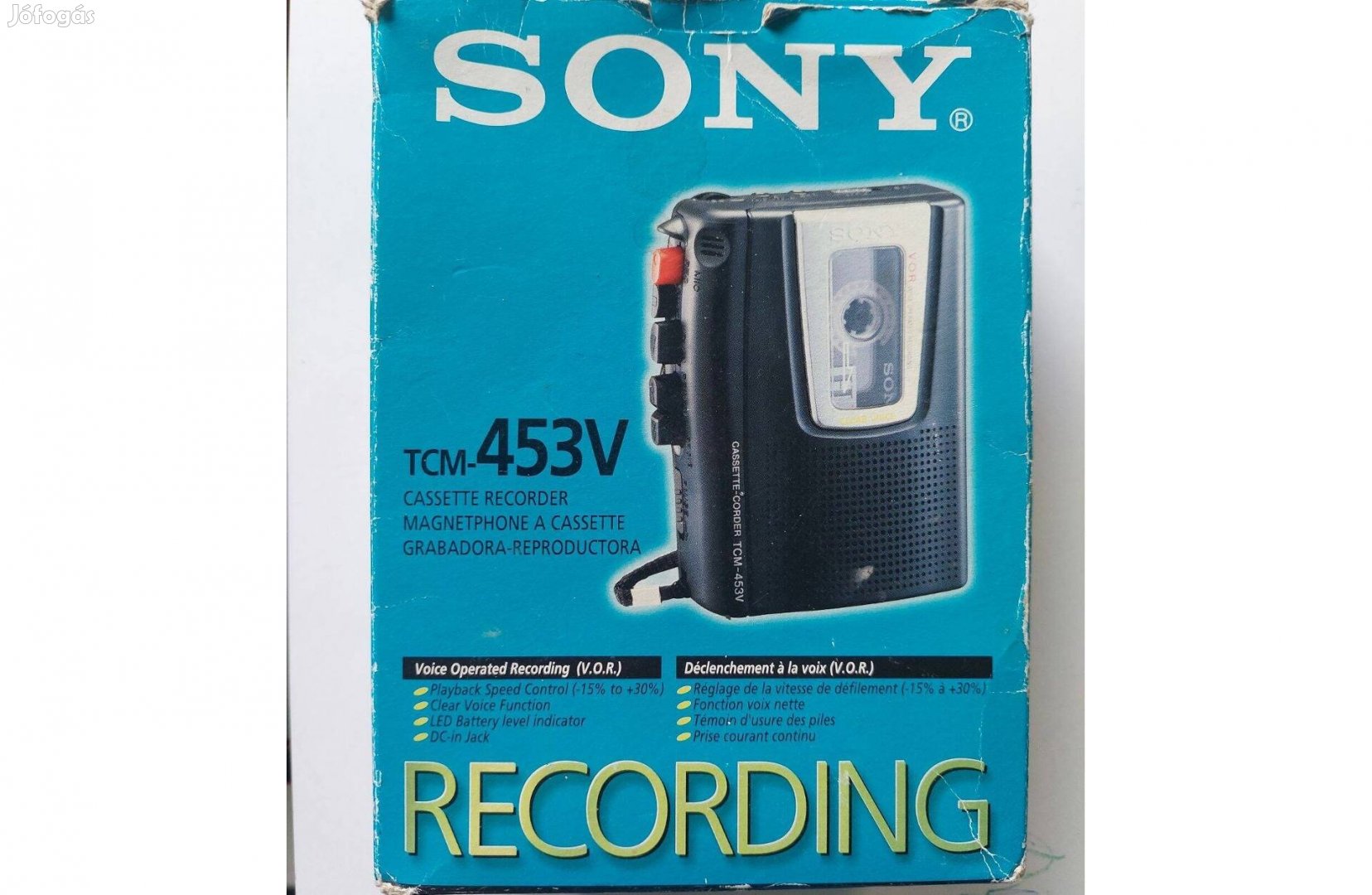 Sony tcm-435V Diktafon Sebességszabályzó Sztereó Walkman MAGNÓ