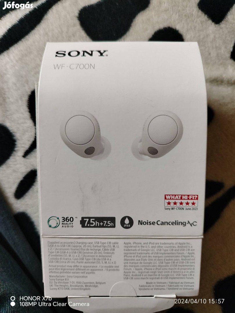 Sony wf 700 Bluetooth fülhallgató eladó gyári garanciaval