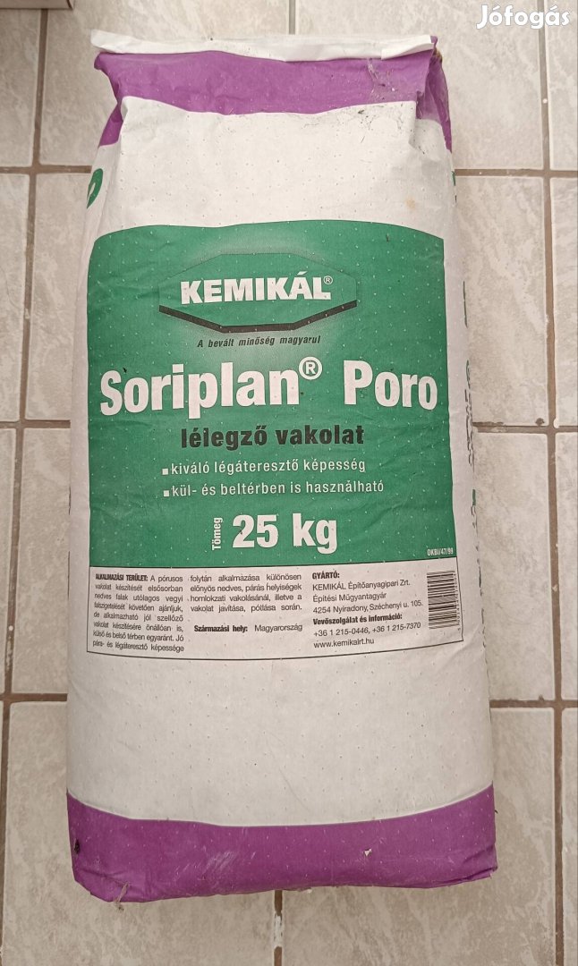 Soriplan Poro lélegző vakolat 2x25 kg bontatlan