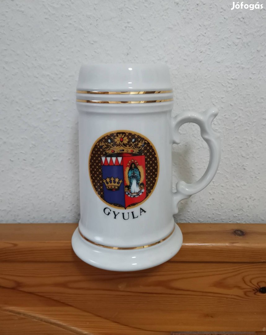 Sörös korsó Gyula városa Hollóházi porcelán