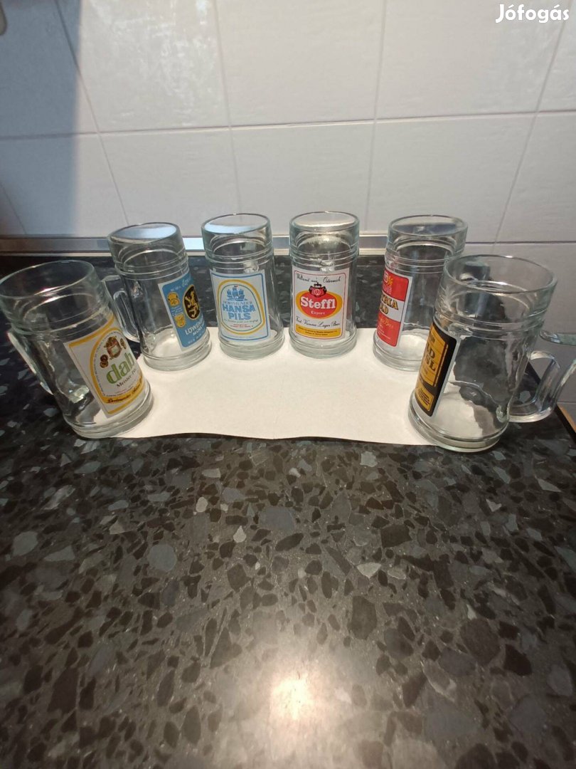Söröskorsó készlet, 6 darabos, kifogástalan állapotban eladó