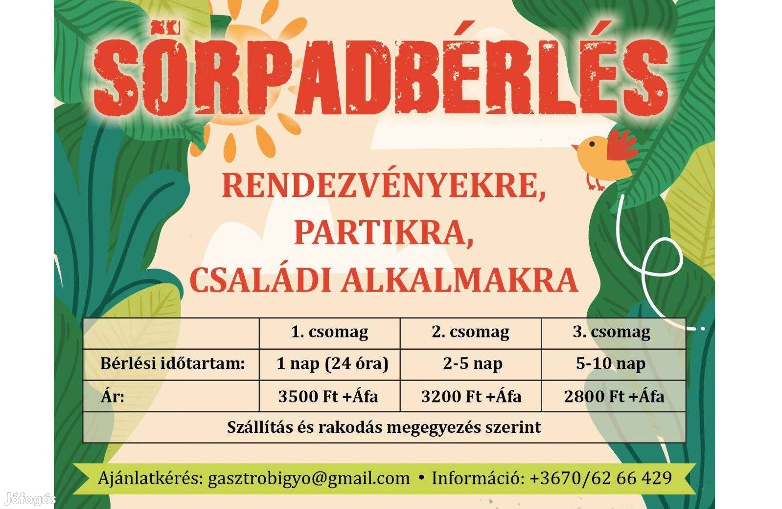 Sörpad bérlés
