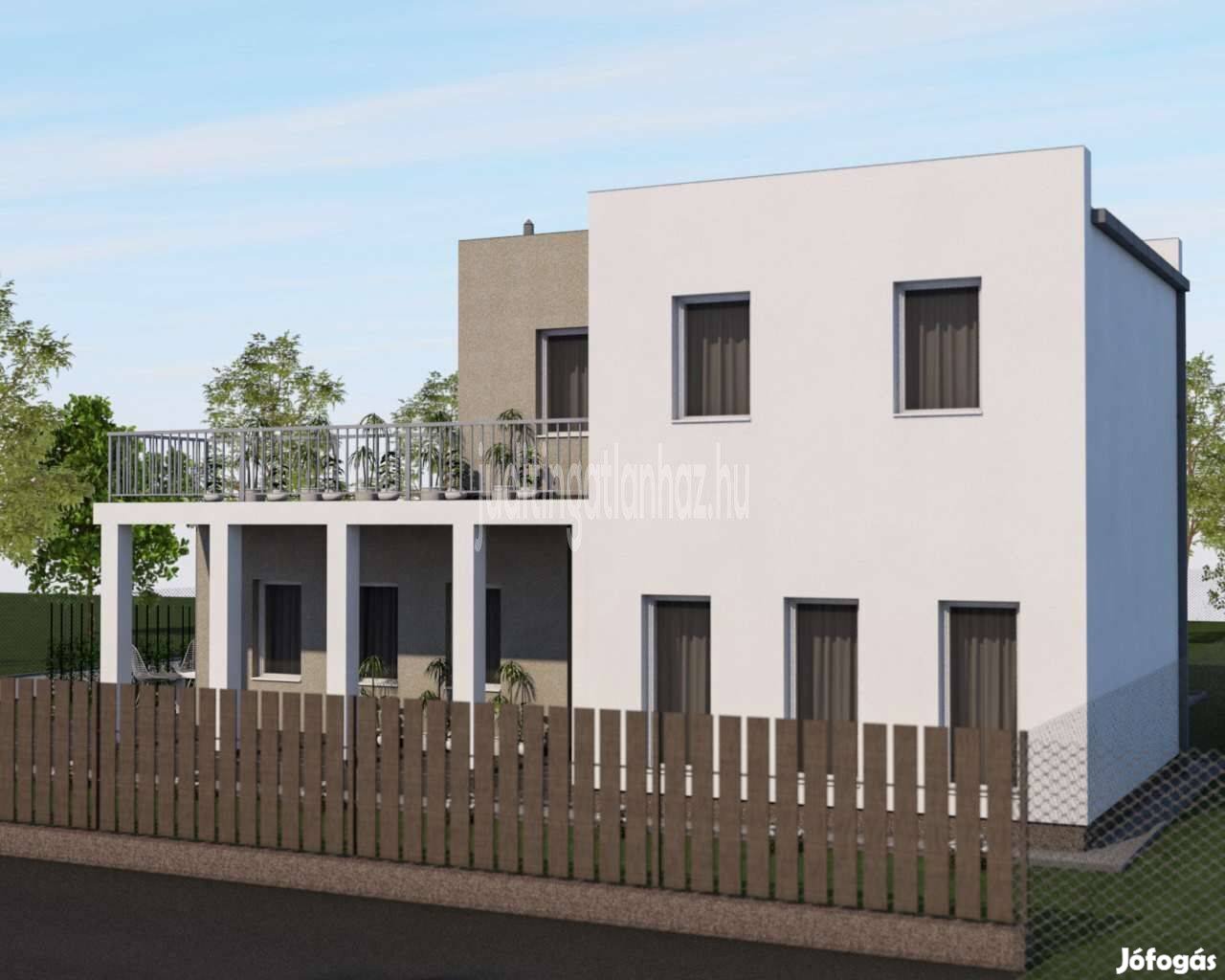 Sóstóhegy Csendes Aszfaltozott Utcájában Új Építésű IKER Ház Lefoglalh