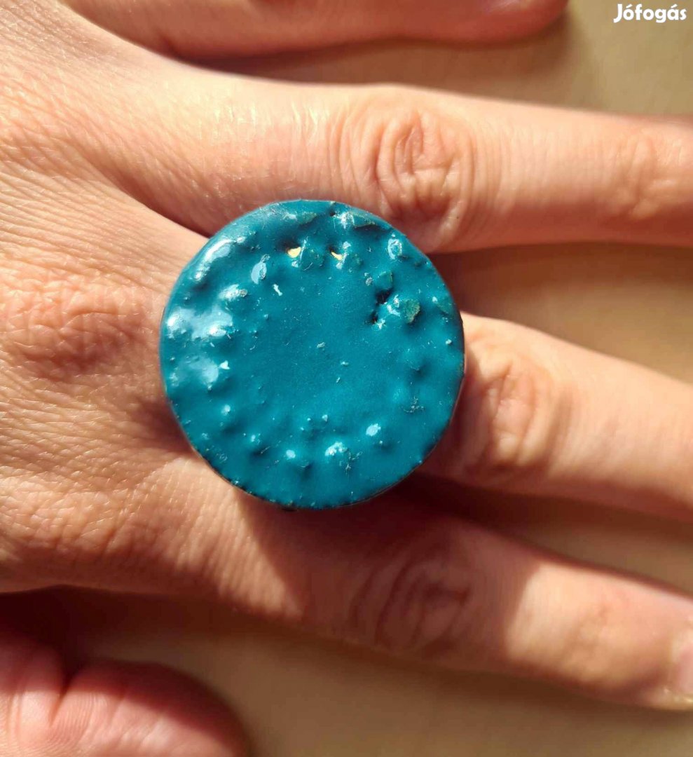 Sötét türkíz szín kerámia gyűrű