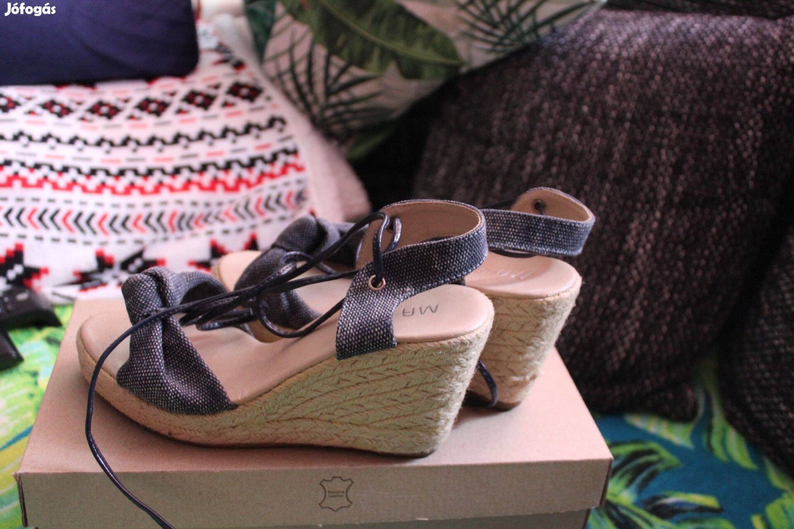 Sotetkek csinos noi szandal, 36, 23 cm 1x hordott