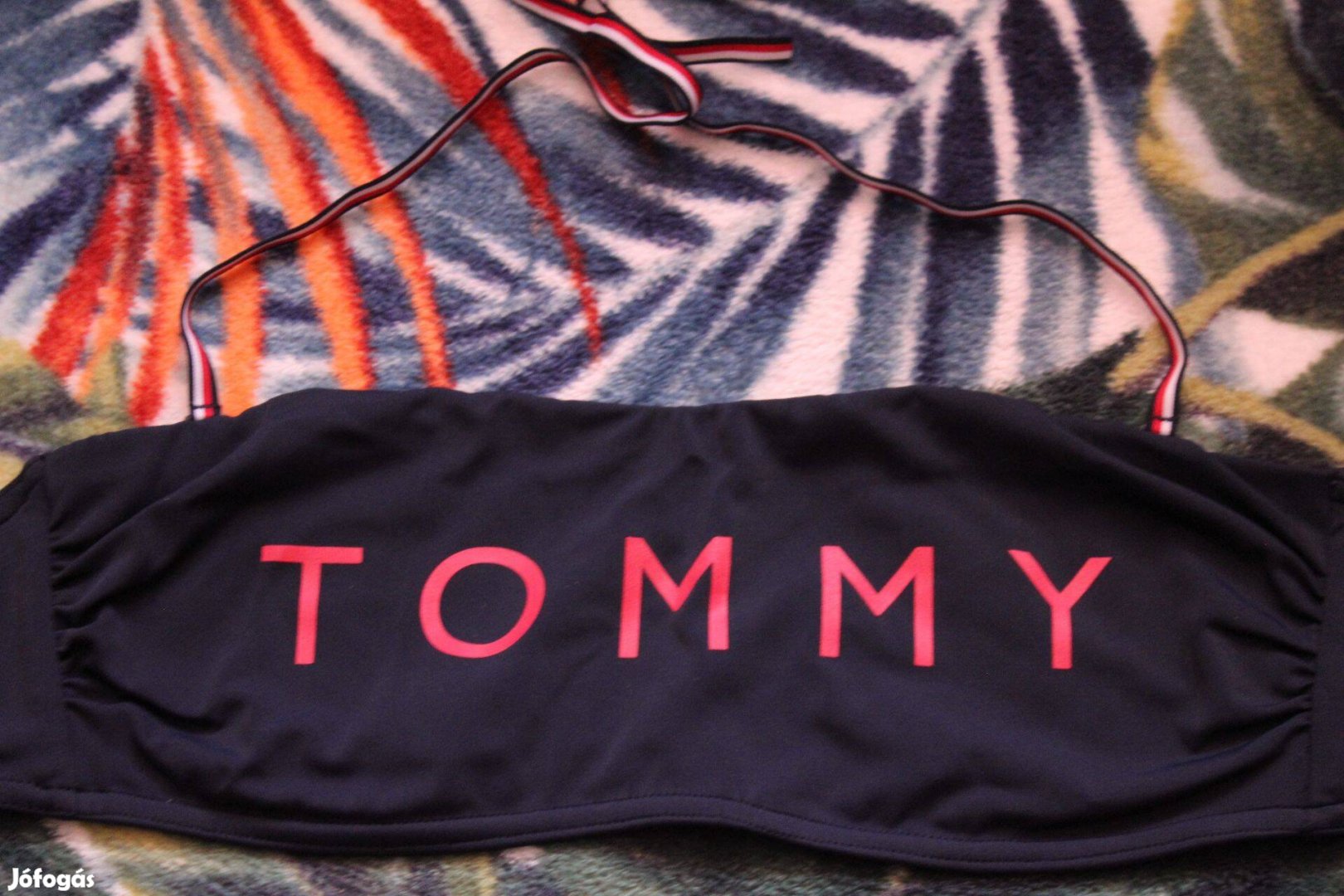 Sotetkek gyonyoru bandeau Tommy Hilfiger bikini felso, L, Uj