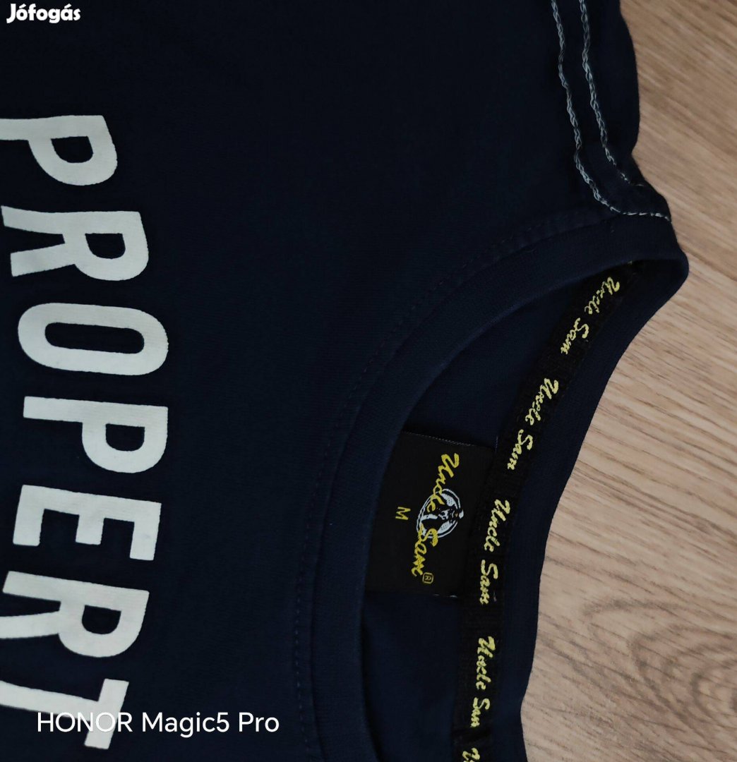 Sötétkék pamut férfi póló Ucle SAM