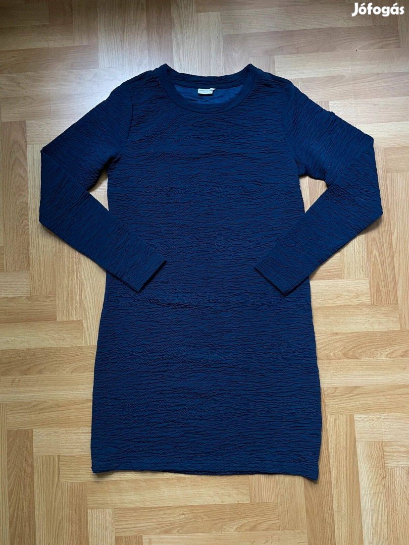 Sötétkék ráncolt anyagú bodycon ruha dark blue wrinkled dress